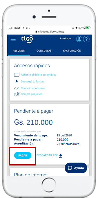 como pagar factura telefono tigo